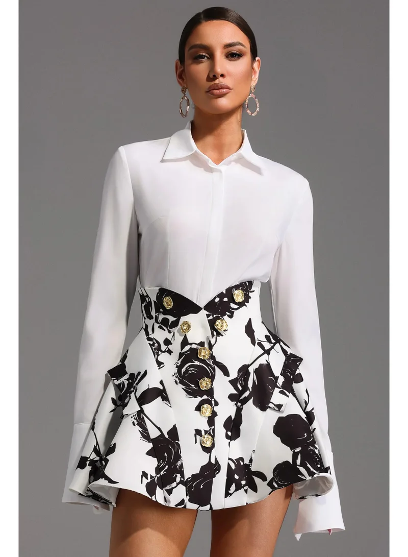 بيلا بارنيت طقم إيثني المصغر من قطعتين بأكمام طويلة وطبعة مميزة